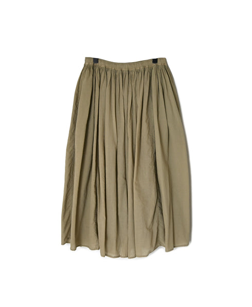 NMDS26605D ORGANIC MICRO CHK&VOILE PLAIN PATCHWORK OVERDYE RAJASTHAN GATHERED SKIRT