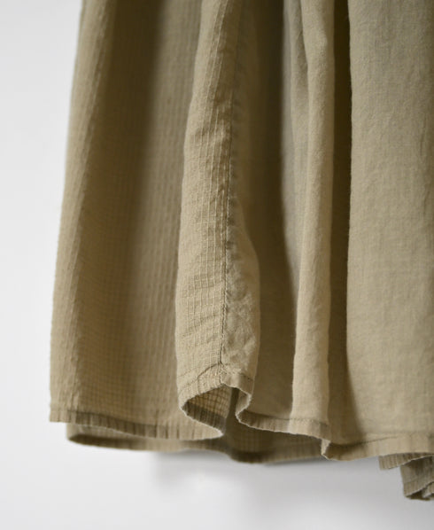 NMDS26605D ORGANIC MICRO CHK&VOILE PLAIN PATCHWORK OVERDYE RAJASTHAN GATHERED SKIRT
