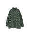 NMDS26611 ORGANIC SMALL CHECK MEDIUM FLOWER BL PRINT FRILL COLLAR SHIRT WITH MINI PINTUCK