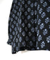 NMDS26611 ORGANIC SMALL CHECK MEDIUM FLOWER BL PRINT FRILL COLLAR SHIRT WITH MINI PINTUCK
