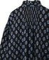 NMDS26611 ORGANIC SMALL CHECK MEDIUM FLOWER BL PRINT FRILL COLLAR SHIRT WITH MINI PINTUCK