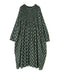 NMDS26613 ORGANIC SMALL CHECK MEDIUM FLOWER BL PRINT CREW-NECK P/O SHIRT DRESS WITH PINTUCK