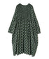 NMDS26613 ORGANIC SMALL CHECK MEDIUM FLOWER BL PRINT CREW-NECK P/O SHIRT DRESS WITH PINTUCK