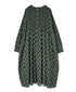 NMDS26613 ORGANIC SMALL CHECK MEDIUM FLOWER BL PRINT CREW-NECK P/O SHIRT DRESS WITH PINTUCK