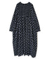 NMDS26613 ORGANIC SMALL CHECK MEDIUM FLOWER BL PRINT CREW-NECK P/O SHIRT DRESS WITH PINTUCK