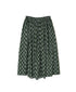 NMDS26615 80s ORGANIC SMALL CHECK MEDIUM FLOWER BLOCK PRINT GATHERED SKIRT WITH LINING