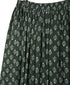 NMDS26615 80s ORGANIC SMALL CHECK MEDIUM FLOWER BLOCK PRINT GATHERED SKIRT WITH LINING