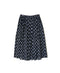 NMDS26615 80s ORGANIC SMALL CHECK MEDIUM FLOWER BLOCK PRINT GATHERED SKIRT WITH LINING