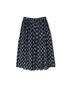 NMDS26615 80s ORGANIC SMALL CHECK MEDIUM FLOWER BLOCK PRINT GATHERED SKIRT WITH LINING