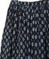 NMDS26615 80s ORGANIC SMALL CHECK MEDIUM FLOWER BLOCK PRINT GATHERED SKIRT WITH LINING