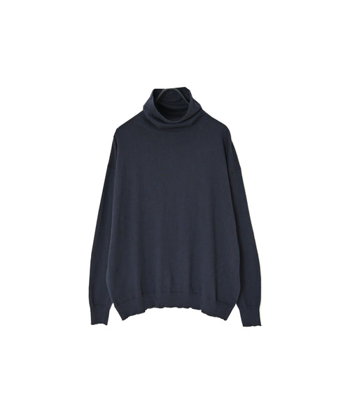 NNSL26501 14GG PLAIN STITCH COTTON/NYLON/SILK TURTLE NECK PULLOVER