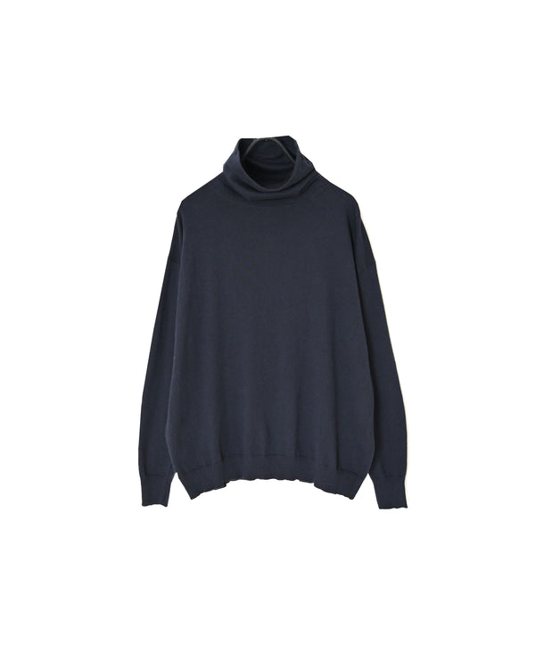NNSL26501 14GG PLAIN STITCH COTTON/NYLON/SILK TURTLE NECK PULLOVER