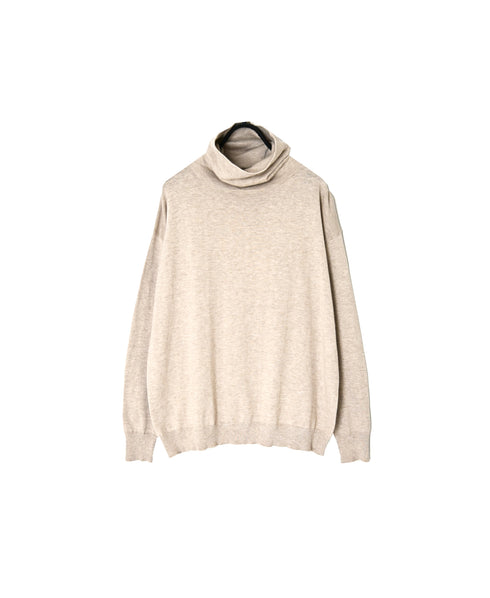 NNSL26501 14GG PLAIN STITCH COTTON/NYLON/SILK TURTLE NECK PULLOVER