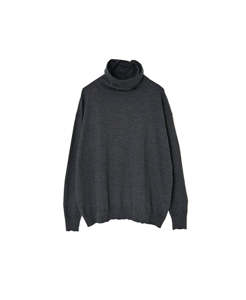 NNSL26501 14GG PLAIN STITCH COTTON/NYLON/SILK TURTLE NECK PULLOVER