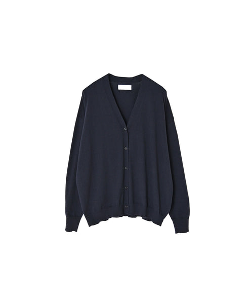 NNSL26503 14GG PLAIN STITCH COTTON/NYLON/SILK V-NECK CARDIGAN