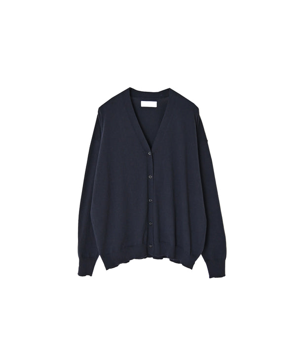 NNSL26503 14GG PLAIN STITCH COTTON/NYLON/SILK V-NECK CARDIGAN