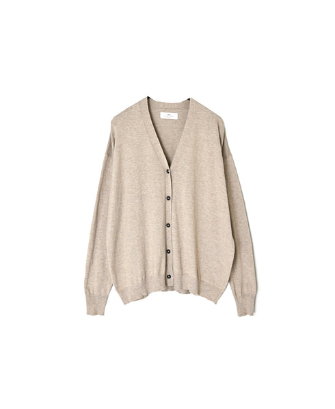 NNSL26503 14GG PLAIN STITCH COTTON/NYLON/SILK V-NECK CARDIGAN
