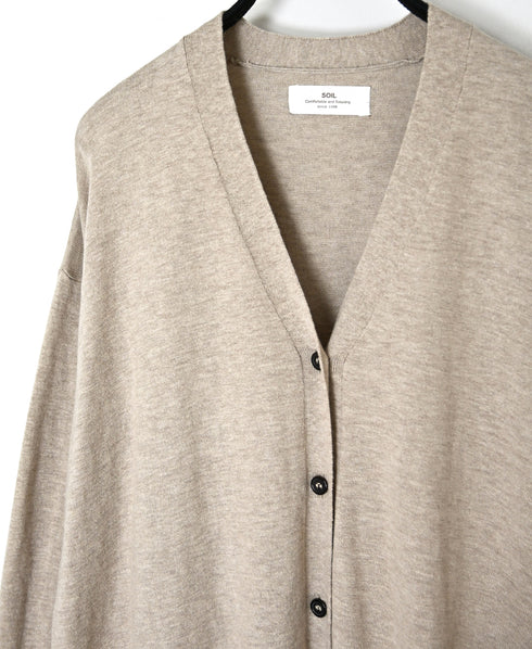 NNSL26503 14GG PLAIN STITCH COTTON/NYLON/SILK V-NECK CARDIGAN