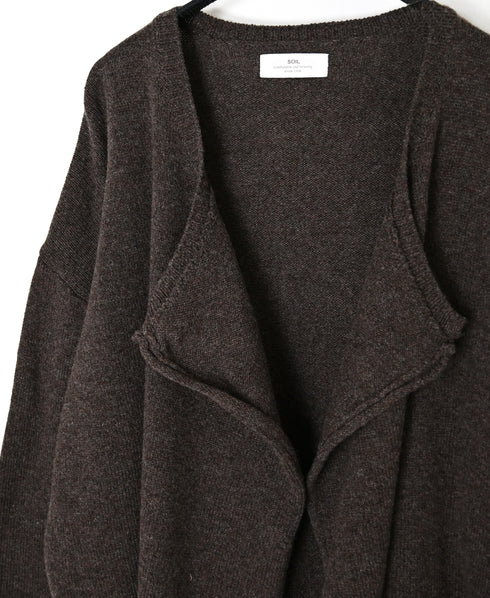 NNSL26511 7GG PLAIN STITCH NYLON/COTTON/WOOL CARDIGAN