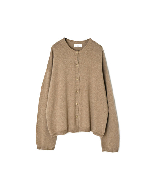 NNSL26513 7GG PLAIN STITCH NYLON/COTTON/WOOL CREW-NECK CARDIGAN