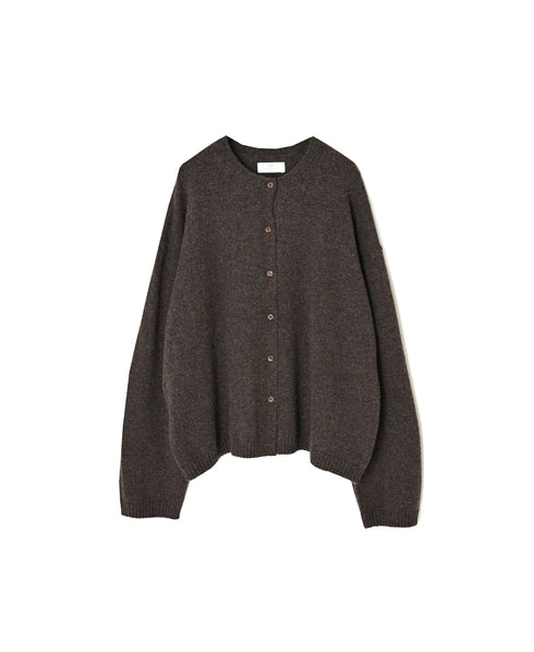 NNSL26513 7GG PLAIN STITCH NYLON/COTTON/WOOL CREW-NECK CARDIGAN