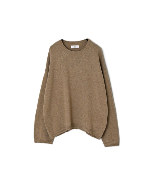 NNSL26514 7GG PLAIN STITCH NYLON/COTTON/WOOL CREW-NECK PULLOVER