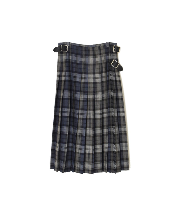 NOD0853 WORSTED WOOL LOW WAIST PLEATS WRAP SKIRT LENGTH 80cm