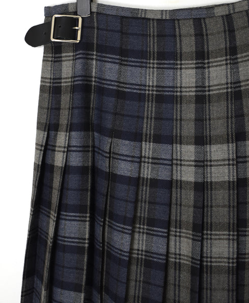 NOD0853 WORSTED WOOL LOW WAIST PLEATS WRAP SKIRT LENGTH 80cm