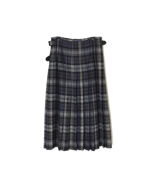 NOD0853 WORSTED WOOL LOW WAIST PLEATS WRAP SKIRT LENGTH 80cm