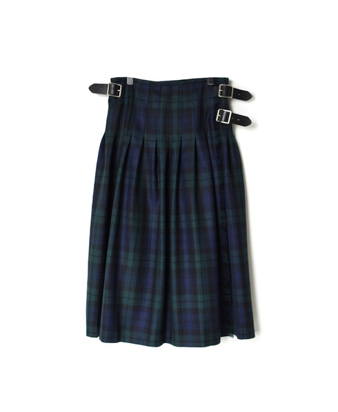 NOD0853 WORSTED WOOL LOW WAIST PLEATS WRAP SKIRT LENGTH 80cm