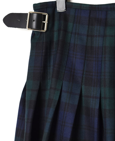 NOD0853 WORSTED WOOL LOW WAIST PLEATS WRAP SKIRT LENGTH 80cm