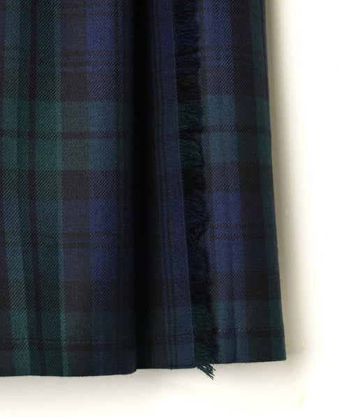 NOD0853 WORSTED WOOL LOW WAIST PLEATS WRAP SKIRT LENGTH 80cm