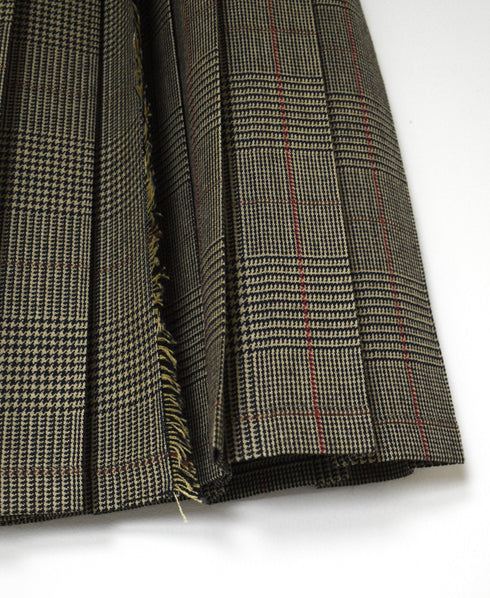 NOD0853 WORSTED WOOL LOW WAIST PLEATS WRAP SKIRT LENGTH 80cm
