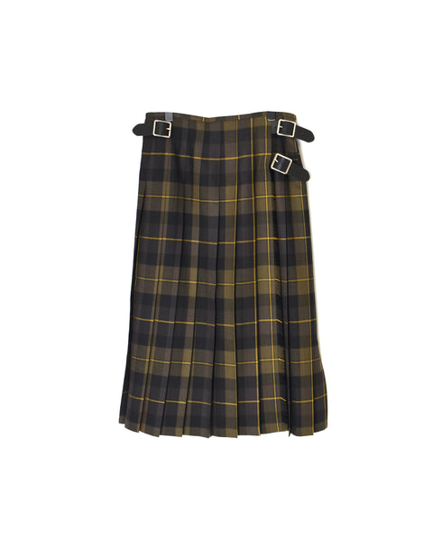 NOD0853 WORSTED WOOL LOW WAIST PLEATS WRAP SKIRT LENGTH 80cm