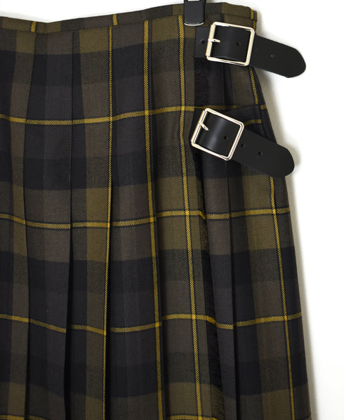 NOD0853 WORSTED WOOL LOW WAIST PLEATS WRAP SKIRT LENGTH 80cm