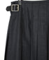 NOD2651 WORSTED WOOL LOW WAIST WIDE PLEATS WRAP SKIRT LENGTH 85cm (WITH PIN)