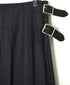 NOD2651 WORSTED WOOL LOW WAIST WIDE PLEATS WRAP SKIRT LENGTH 85cm (WITH PIN)