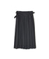 NOD2651 WORSTED WOOL LOW WAIST WIDE PLEATS WRAP SKIRT LENGTH 85cm (WITH PIN)
