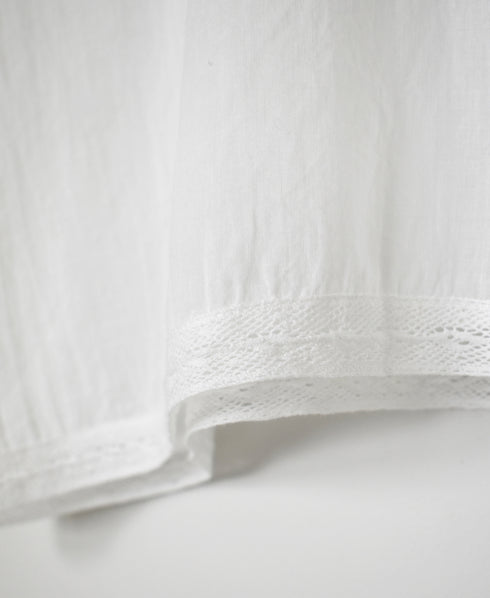 NSL24032 80s COTTON VOILE LACE V-NECK LACE S/SL PULLOVER
