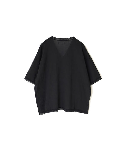NSL24032 80s COTTON VOILE LACE V-NECK LACE S/SL PULLOVER