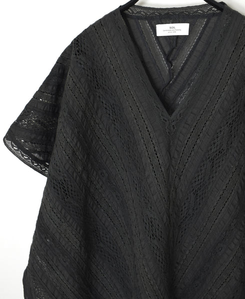 NSL25063 ALL LACE FRENCH/SL PONCHO