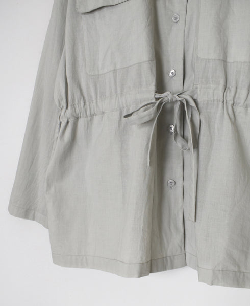 60s CAMBRIC PLAIN REGULAR COLLAR FLAP POCKET SHIRT