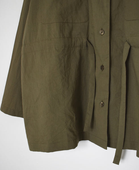 60s CAMBRIC PLAIN REGULAR COLLAR FLAP POCKET SHIRT