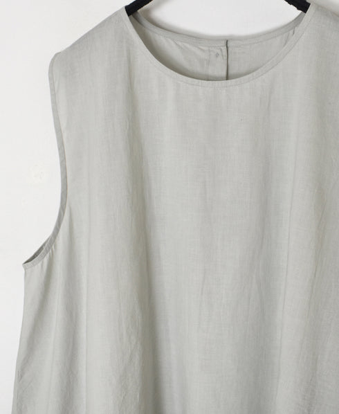 60s CAMBRIC PLAIN BACK OPENING SLEEVELESS SMOCK