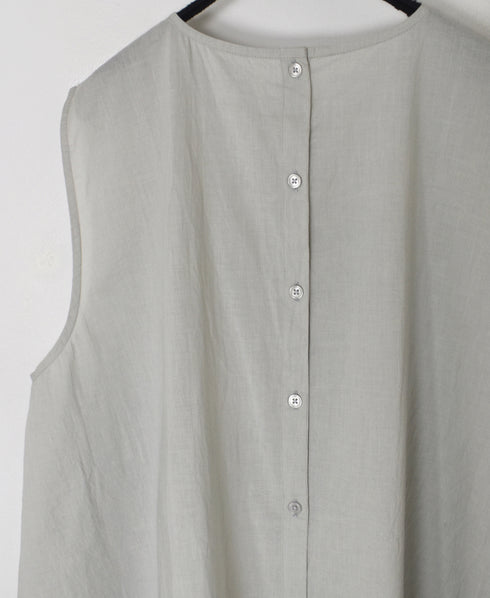 60s CAMBRIC PLAIN BACK OPENING SLEEVELESS SMOCK