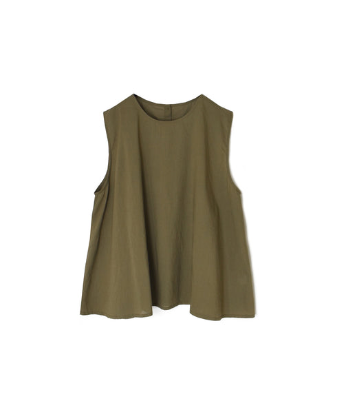 60s CAMBRIC PLAIN BACK OPENING SLEEVELESS SMOCK