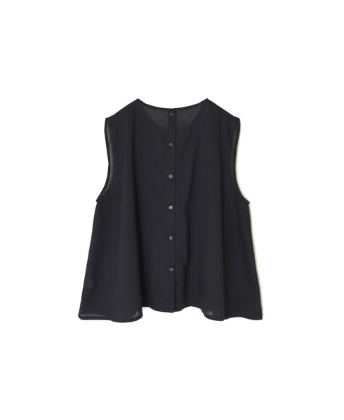 60s CAMBRIC PLAIN BACK OPENING SLEEVELESS SMOCK