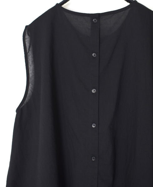 60s CAMBRIC PLAIN BACK OPENING SLEEVELESS SMOCK