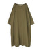 NSL26003 60s CAMBRIC PLAIN CREW-NECK BACK SIDE GATHERED DRESS WITH LINING