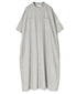 NSL26004 60s CAMBRIC PLAIN BANDED COLLAR BACK SIDE GATHERED DRESS